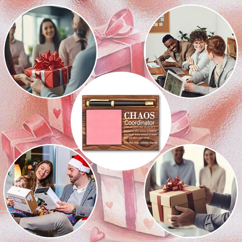 CWGOTC Chaos Coordinator Sticky Note Holder, Funny Desk Gift for Office Manager, Mom, Coworker, Boss, Admin Assistant, Wooden Organizer with Job Humor Quote YCB153 - Image 5